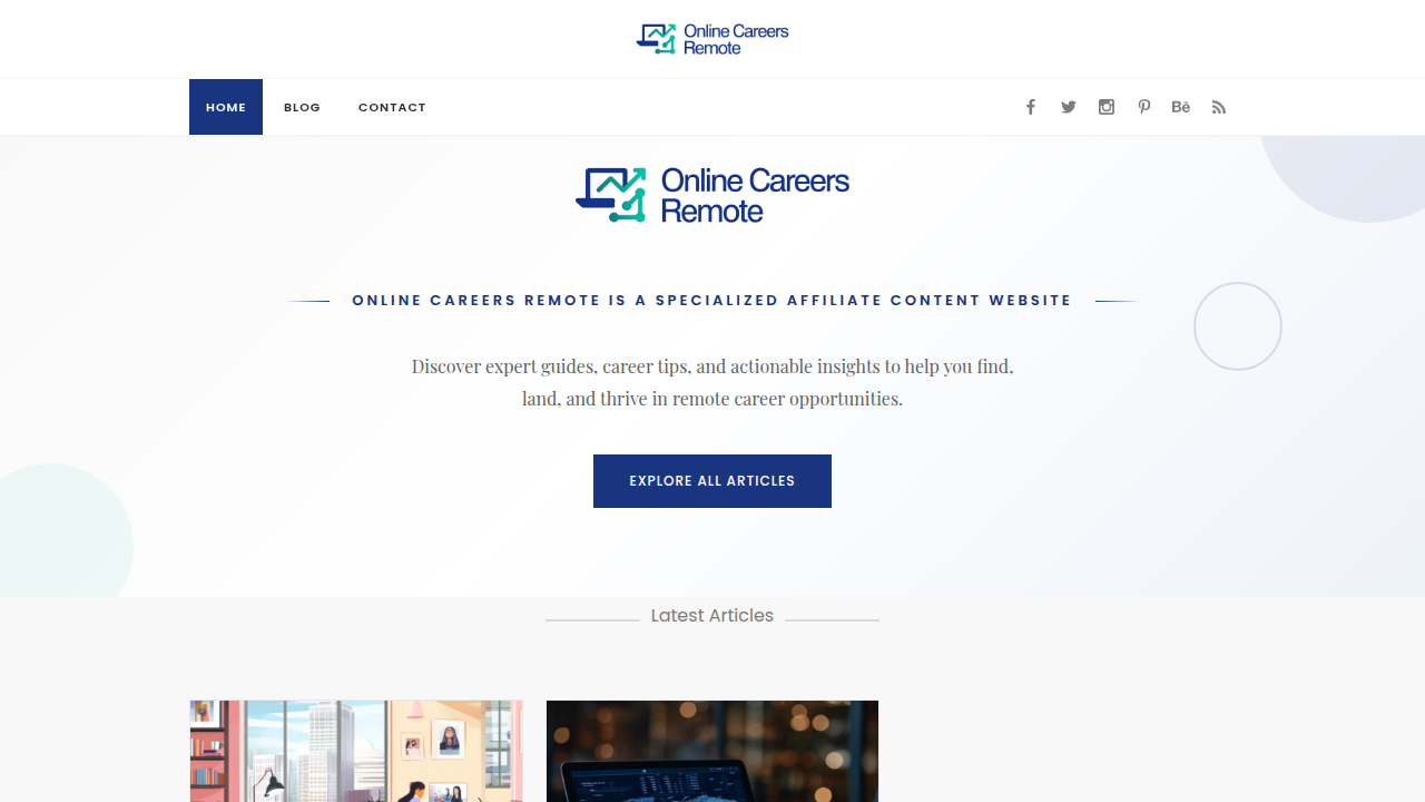 The homepage of Online Careers Remote, a resource for finding legitimate work-from-home jobs, serving as a trusted map for job seekers.
