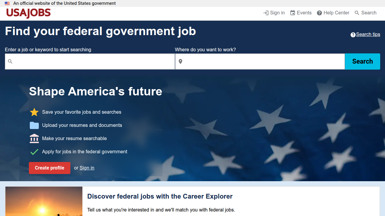 USAJOBS.gov, the official employment site for the U.S. Federal Government, where many government roles, including potential USPS positions, are listed.