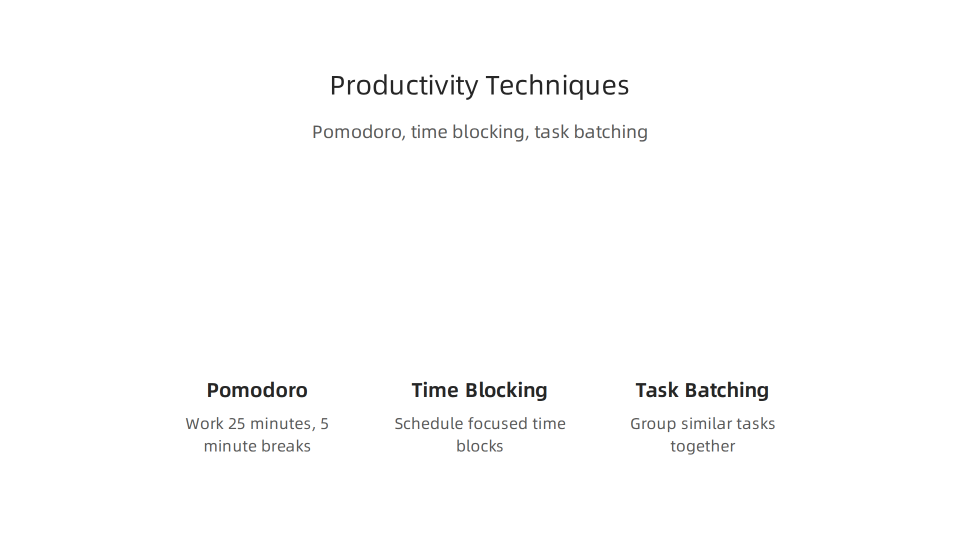 Implementing techniques like Pomodoro, time blocking, and task batching helps part-time remote workers maximize their limited hours and prevent burnout.