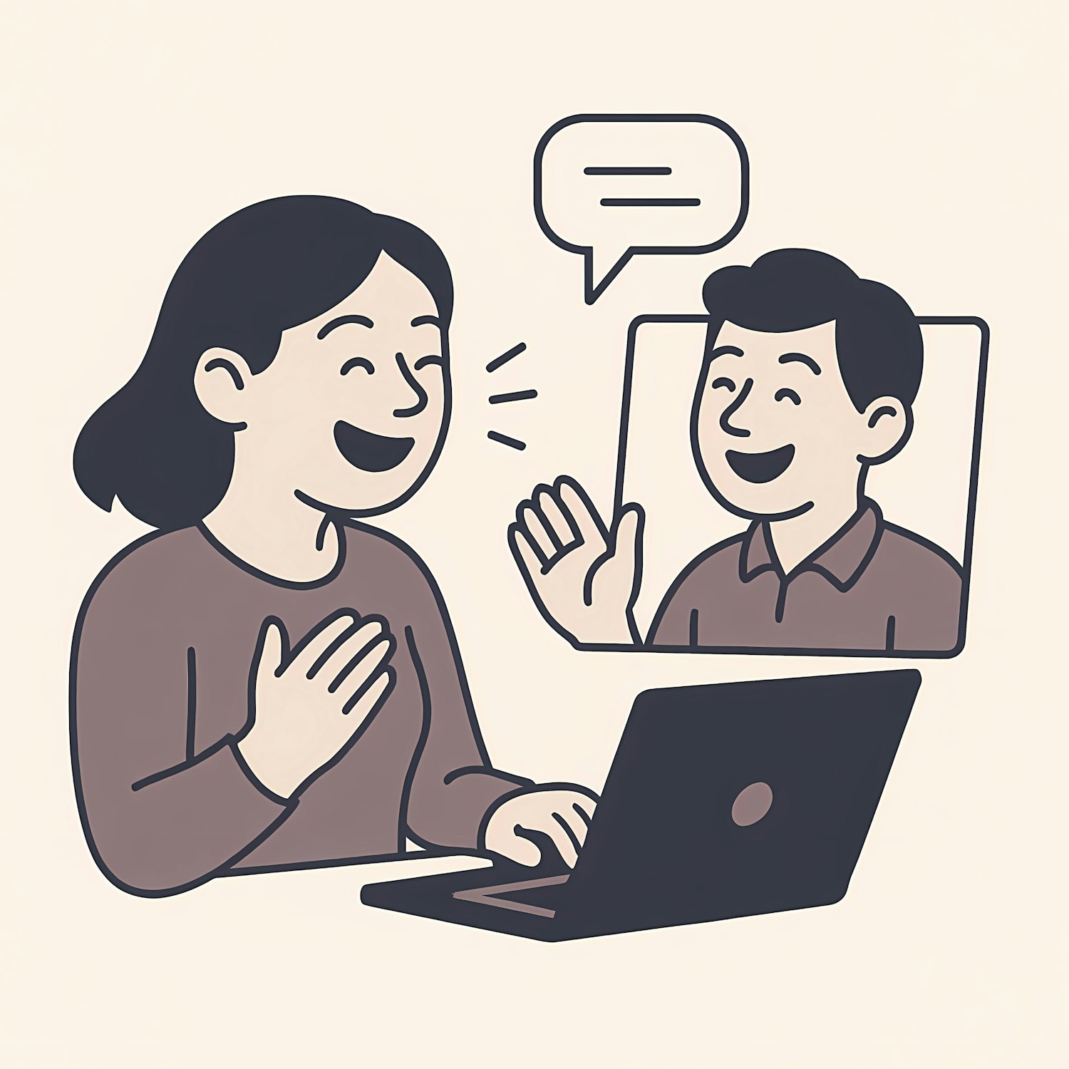 A professional engages in a virtual networking event on a laptop, making connections that can lead to immediate job referrals.