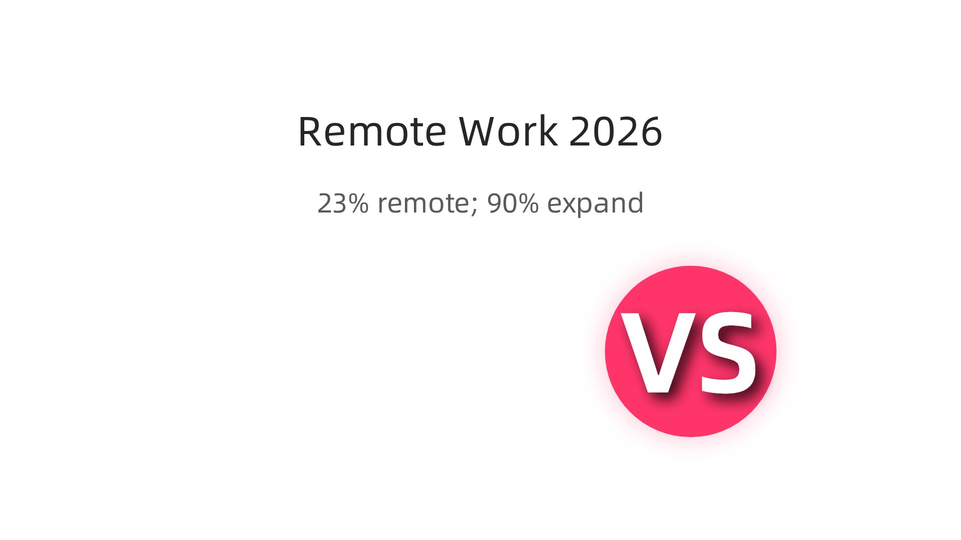 An infographic illustrating key statistics for remote work in 2026, showing the percentage of the workforce working remotely and company plans for expansion.