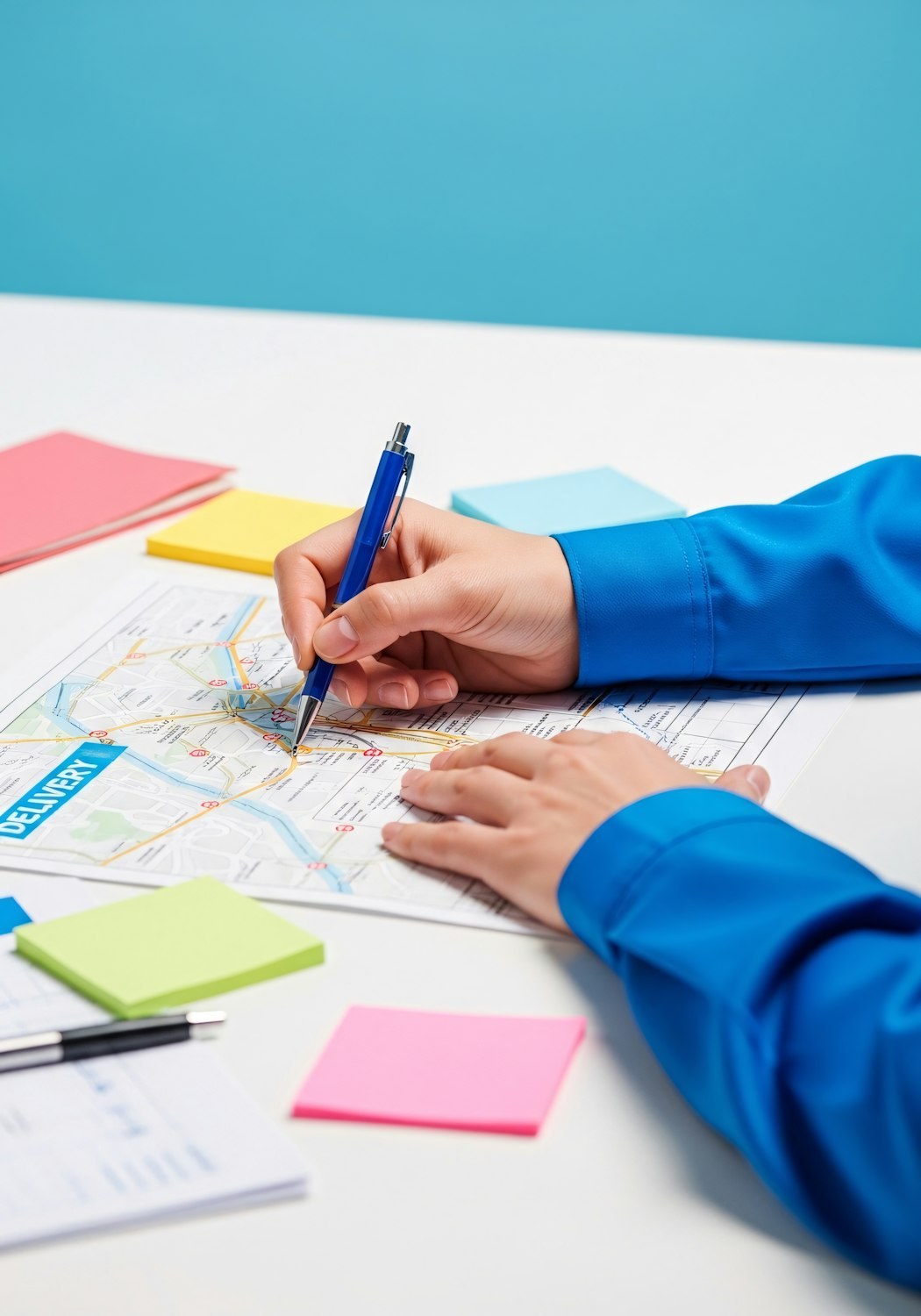 A person looks thoughtfully at a roadmap, symbolizing the journey of setting career goals, learning, networking, and staying persistent to build a remote career.